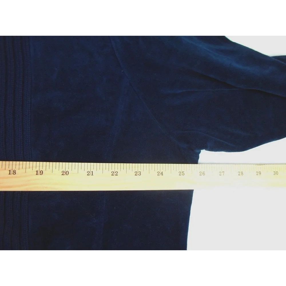 Drapers And Damons Velvet Ruffle Front Jacket 1X Sapphire Blue Grandma Mature‎